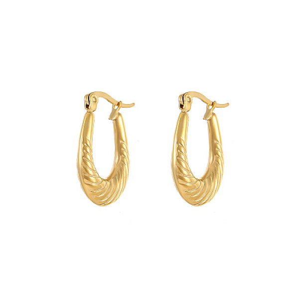 

PandaHall Titanium Steel Hoop Earrings, Golden, 26.5x18.5mm Titanium Steel