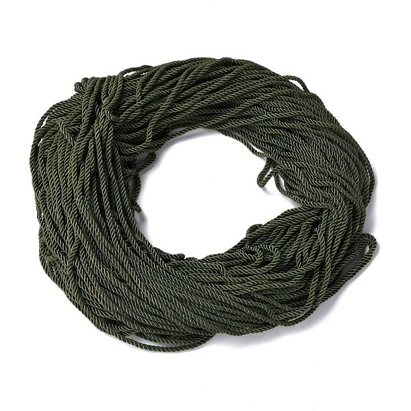 

PandaHall Polyester Cord, Twisted Cord, Dark Olive Green, 5mm, about 97~100m/bundle Polyester
