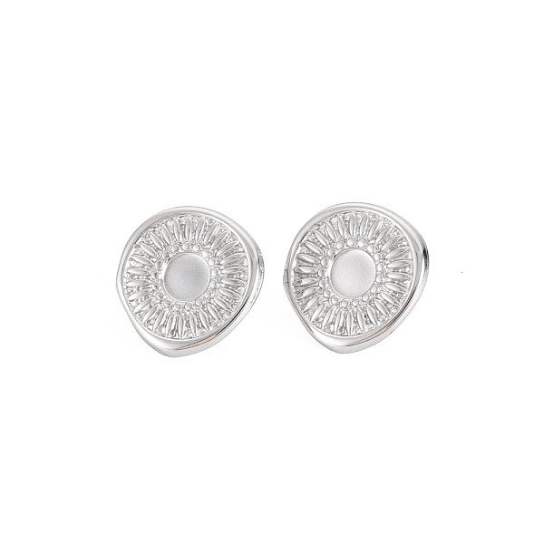 

PandaHall 304 Stainless Steel Stud Earring Findings, Earring Setting for Enamel, with Ear Nuts and Loop, Oval with Sun, Stainless Steel...