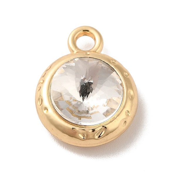 

PandaHall Glass Pendants, Rack Plating Golden Alloy Findings, Nickel Free, Flat Round Charms, Clear, 15x11.5x6mm, Hole: 2mm Alloy+Glass Flat...