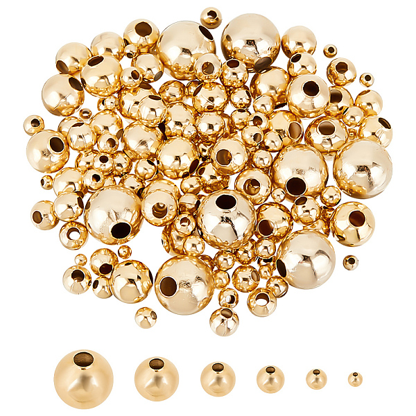 

PandaHall Unicraftale 304 Stainless Steel Beads, Hollow Round, Golden, 3~8x2~7.5mm, Hole: 0.8~3mm, 210pcs/box 304 Stainless Steel Round