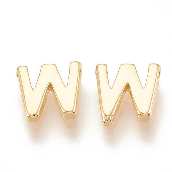 

PandaHall Brass Charms, Real 18K Gold Plated, Letter.W, 7~8.5x4~7.5x2mm, Hole: 1mm Brass Letter