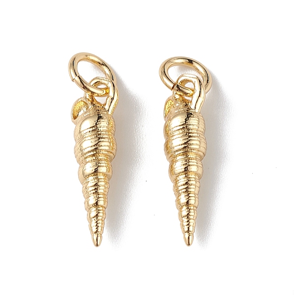 

PandaHall Eco-Friendly Rack Plating Brass Pendants, with Jump Ring, Lead Free & Cadmium Free, Long-Lasting Plated, Conch Charm, Real 18K...
