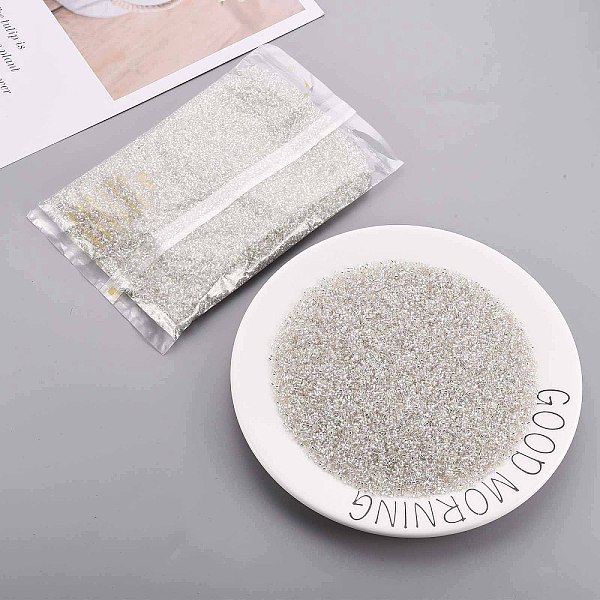 

PandaHall Glass Bugle Beads, Silver Lined, Floral White, 1.8~2.2x1.8~2mm, Hole: 0.8~0.9mm, about 15000pcs/pound Glass