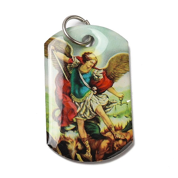 

PandaHall Rectangle Epoxy Resin Pendants, Religion Charms with Platinum Plated Aluminum Jump Rings, Human, 40x23.5x3mm, Hole: 7mm Epoxy...
