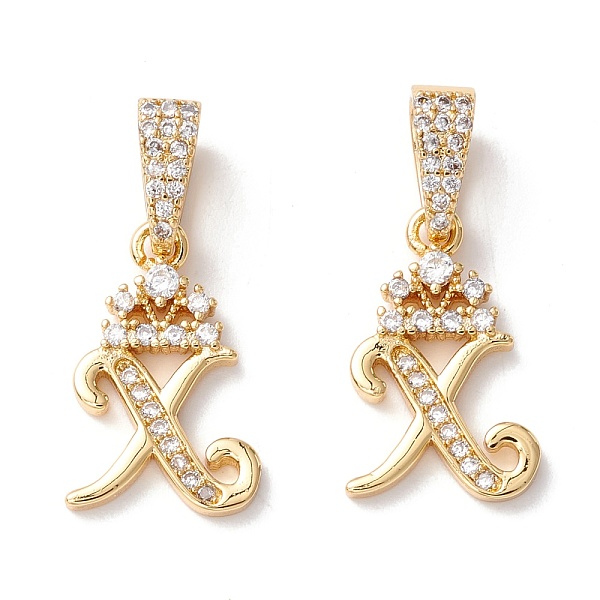 

PandaHall Eco-Friendly Brass Micro Pave Cubic Zirconia Pendants, Long-Lasting Plated, Real 18K Gold Plated, Cadmium Free & Lead Free, Letter...