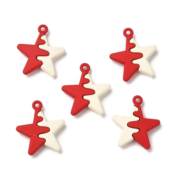 

PandaHall Spray Painted Alloy Pendants, Two Tone, Lead Free & Cadmium Free, Star, Red, 19.5x17x4mm, Hole: 1.4mm Alloy Star Red