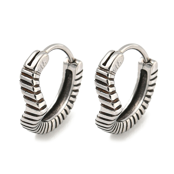 

PandaHall 316 Surgical Stainless Steel Hoop Earrings, Ring, Antique Silver, 14x3~5.5mm 316 Surgical Stainless Steel Ring