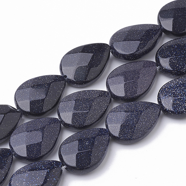 

PandaHall Synthetic Blue Goldstone Beads Strands, Faceted, teardrop, 18x13x5mm, Hole: 1mm, about 22pcs/strand, 15.5 inch Blue Goldstone...