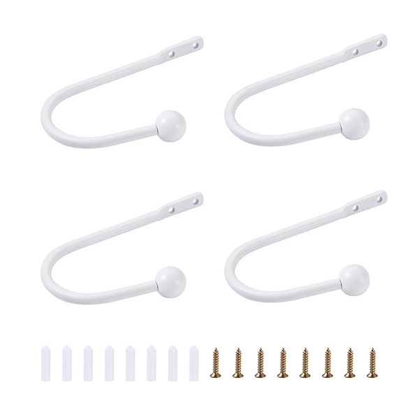 

PandaHall Zinc Alloy U Shape Hook Hangers Curtain, with Plastic Nut and Alloy Screws, for Bag Clothes Curtain Hanging Holder, Other Color...
