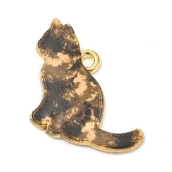 

PandaHall Alloy Enamel Pendants, Cat Charm, Golden, Tan, 17x19x1.5mm, Hole: 1.4mm Alloy+Enamel Cat Shape Orange
