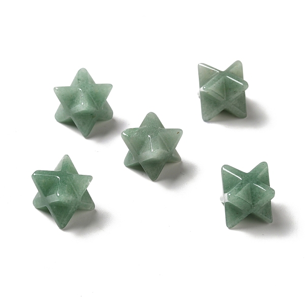 

PandaHall Natural Green Aventurine Beads, No Hole/Undrilled, Merkaba Star, 12.5~13x12.5~13x12.5~13mm Green Aventurine Star