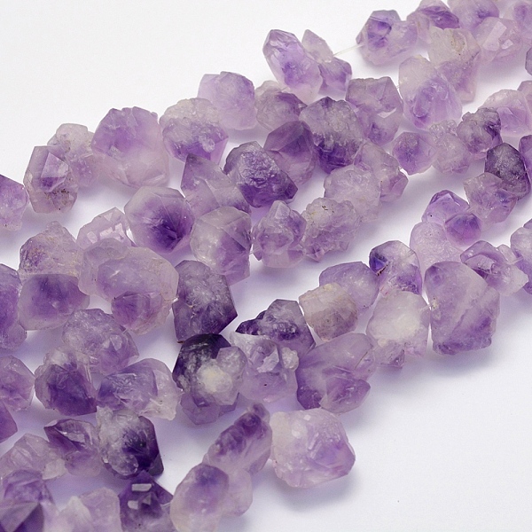 

PandaHall Natural Amethyst Beads Strands, Nuggets, 13~23x10~21x3~18mm, Hole: 1.2mm, about 15.7 inch(40cm) Amethyst Nuggets