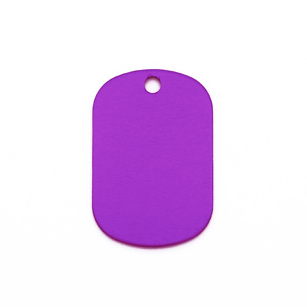 PandaHall Colored Aluminum Pendants, Laser Cut, Double Sided Dog Pet Name Phone Number ID Tag Charm, Oval, Blue Violet, 38x25x1mm, Hole...