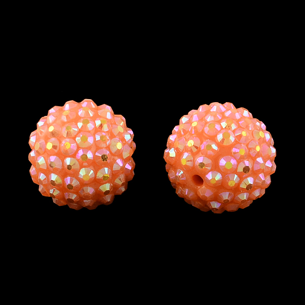 

PandaHall AB-Color Resin Rhinestone Beads, with Acrylic Round Beads Inside, for Bubblegum Jewelry, Coral, 20x18mm, Hole: 2~2.5mm..., Red