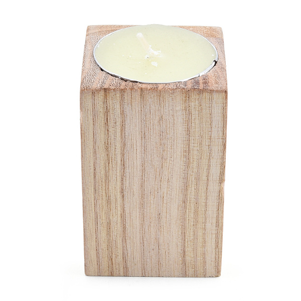 

PandaHall Natural Wood Candle Holder, with Candles inside, Cuboid, PapayaWhip, 7.1~7.2x4.4~4.5x4.4~4.5cm Wood Orange