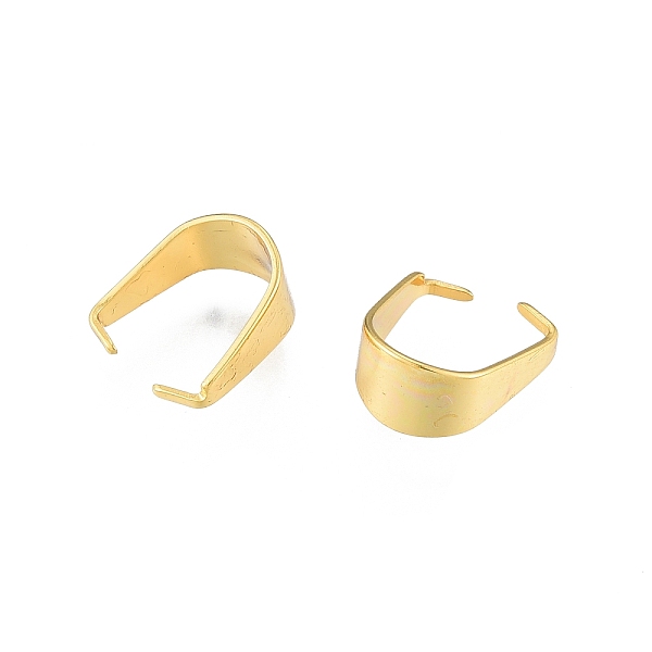 

PandaHall Ion Plating(IP) 304 Stainless Steel Snap on Bails, Real 18K Gold Plated, 10x5mm, Pin: 0.6mm 304 Stainless Steel