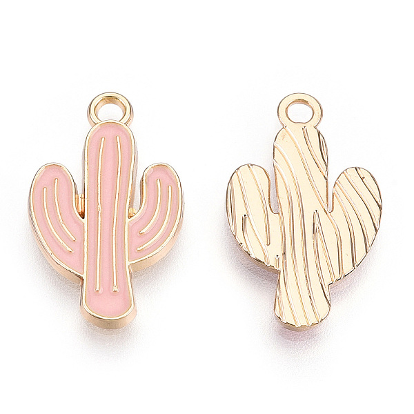 

PandaHall Light Gold Plated Alloy Pendants, with Enamel, Cactus, Pink, 21x12.5x1.5mm, Hole: 1.8mm Alloy+Enamel Others Pink