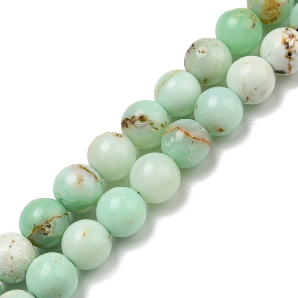 

PandaHall Natural Green Opal Beads Strands, Dyed, Round, 8mm, Hole: 0.8mm, about 48~49pcs/strand, 15.35~15.59''(39~39.6cm) Green Opal Round