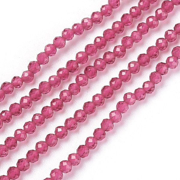 

PandaHall Transparent Glass Beads Strands, Faceted, Round, Camellia, 2mm, Hole: 0.5mm, about 164~182pcs/strand, 14.8~15.7 inch(37.5~40cm)..., Pink