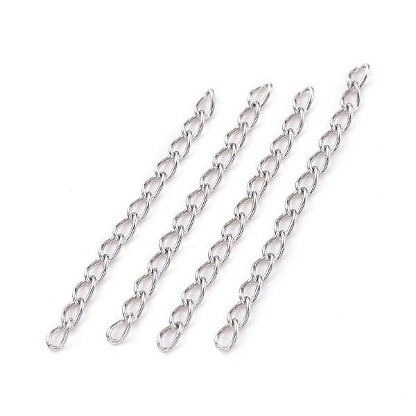 

PandaHall 304 Stainless Steel Curb Chains Extender, Stainless Steel Color, 25mm, Link: 3x1.6x0.4mm 304 Stainless Steel