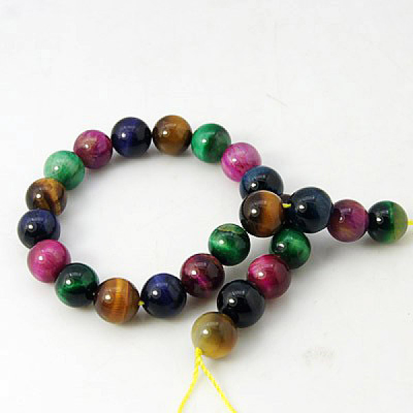 

PandaHall Natural Tiger Eye Beads Strands, Round, Mixed Color, 12mm, hole: 1mm, about 16pcs/strand Tiger Eye Round Multicolor