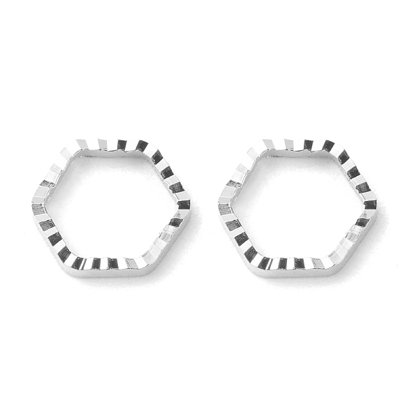 

PandaHall Brass Linking Rings, Long-Lasting Plated, Cadmium Free & Lead Free, Hexagon, 925 Sterling Silver Plated, 6x6.5x1mm, Inner Diameter...