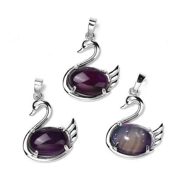 

PandaHall Natural Blue Lace Agate Pendants, with Platinum Tone Brass Findings, Cadmium Free & Lead Free, Swan, 32x25x7.3mm, Hole: 8mm Blue...