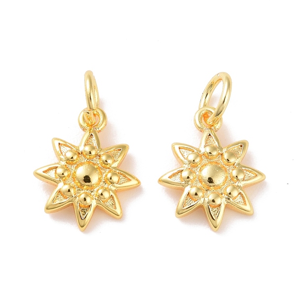 

PandaHall Brass Charms, with Jump Ring, Cadmium Free & Lead Free, Flower, Real 18K Gold Plated, 12x10x2mm, Hole: 3mm Brass Flower