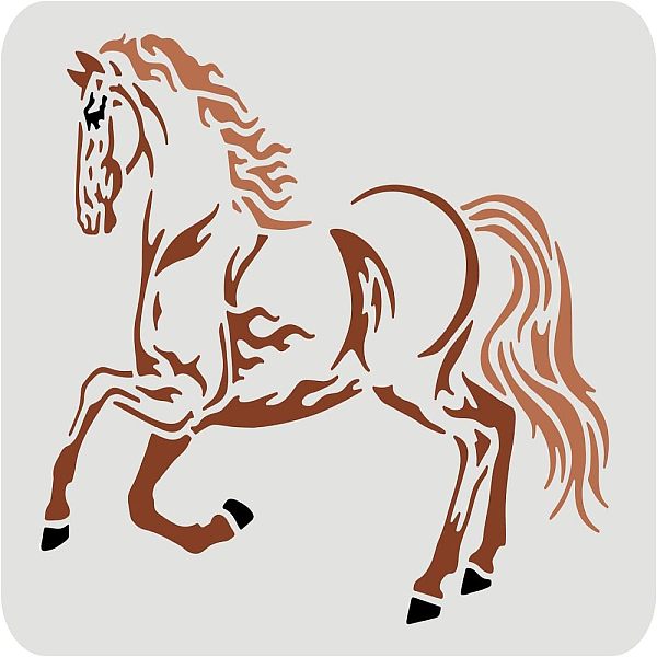 

PandaHall FINGERINSPIRE Horse Stencil 11.7x8.3 inch Horse Drawing Painting Stencils Plastic Horse Stencils Rectangle Reusable Running Horse...