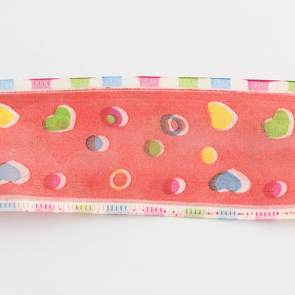 

PandaHall 1-1/2 inch Single Face Heart and Dots Printed Satin Ribbon, Orange Red, 1-1/2 inch(38mm), about 100yards/roll(91.44m/roll)...