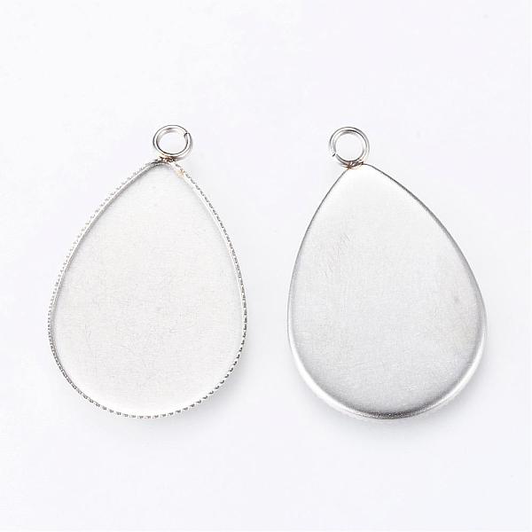 

PandaHall 304 Stainless Steel Pendant Cabochon Settings, Milled Edge Bezel Cups, teardrop, Stainless Steel Color, Tray: 24x18mm, 29x18.5x1mm...