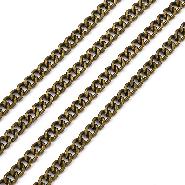 

PandaHall Iron Cuban Link Chains, Chunky Chains, Unwelded, with Spool, Oval, Antique Bronze, 7x5.5x1.6mm, about 164.04 Feet(50m)/roll Iron