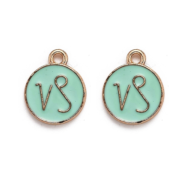 

PandaHall Alloy Enamel Pendants, Flat Round with Constellation/Zodiac Sign, Capricorn, 22x18x2mm, Hole: 1.5mm Alloy+Enamel Capricorn Green