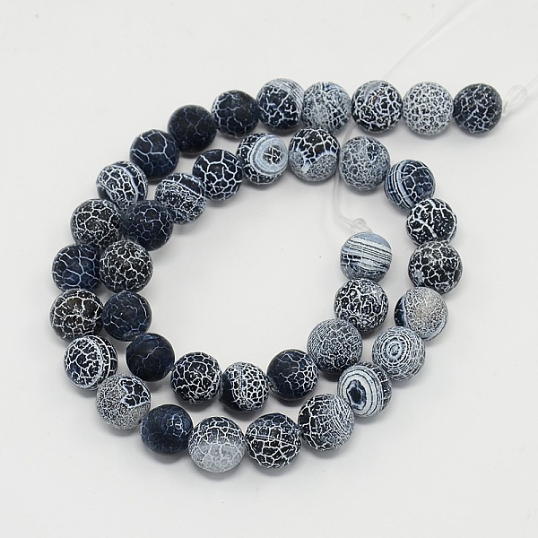 

PandaHall Gemstone Beads Strands, Natural Weathered Agate/Crackle Agate, Round, Grade A, Dyed, Black, 14mm, about 28pcs/strand, 16 inch...