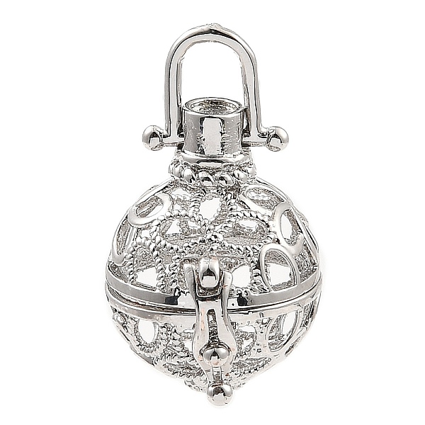 

PandaHall Rack Plating Brass Bead Cage Pendants, For Chime Ball Pendant Necklaces Making, Long-Lasting Plated, Round, Platinum, Tray: 16.5mm...