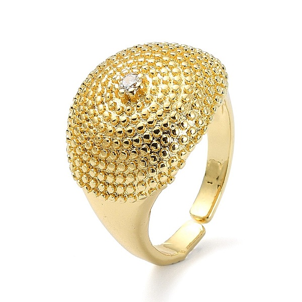 

PandaHall Brass with Cubic Zirconia Open Cuff Ring, Wide Band Rings, Real 18K Gold Plated, US Size 7 1/4(17.5mm) Brass Clear