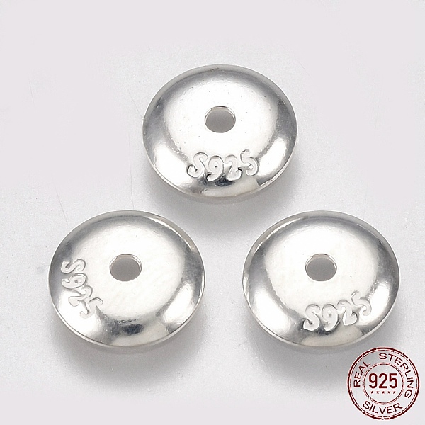 

PandaHall 925 Sterling Silver Bead Caps, Apetalous, with 925 Stamp, Flat Round, Silver, 7x1mm, Hole: 1mm, about 6mm inner diameter Sterling...
