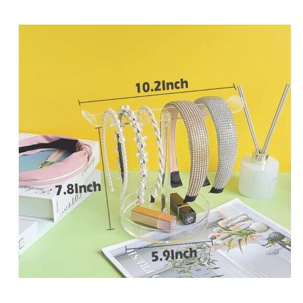 

PandaHall 2-Tier Acrylic Headband Holders, Jewelry Headband Display Organizer for Girl Women, Clear, Finish Product: 15x25.9x19.8cm Acrylic...