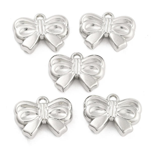 

PandaHall CCB Plastic Pendants, Bowknot, Platinum, 17x22x5.5mm, Hole: 2.5mm, about 373pcs/500g Plastic Bowknot