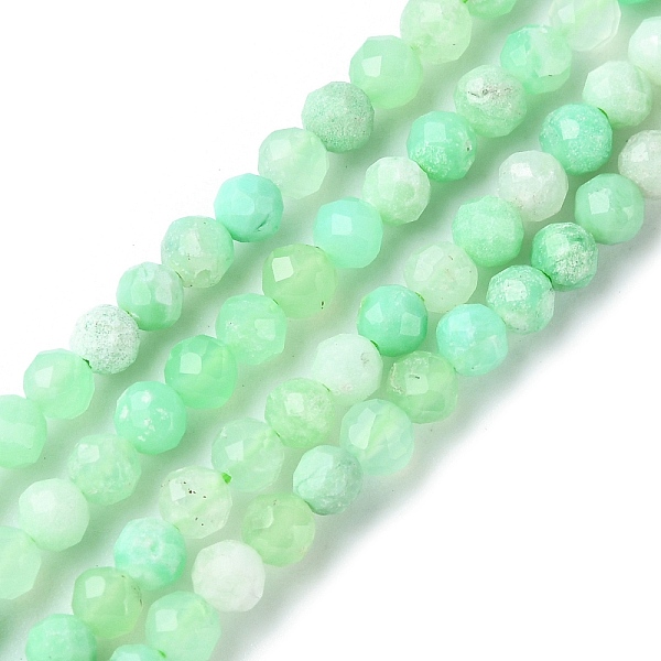 

PandaHall Natural Chrysoprase Beads Strands, Faceted, Round, 4mm, Hole: 0.8~1mm, about 103~105pcs/strand, 15.35~15.55 inch(39~39.5cm)...