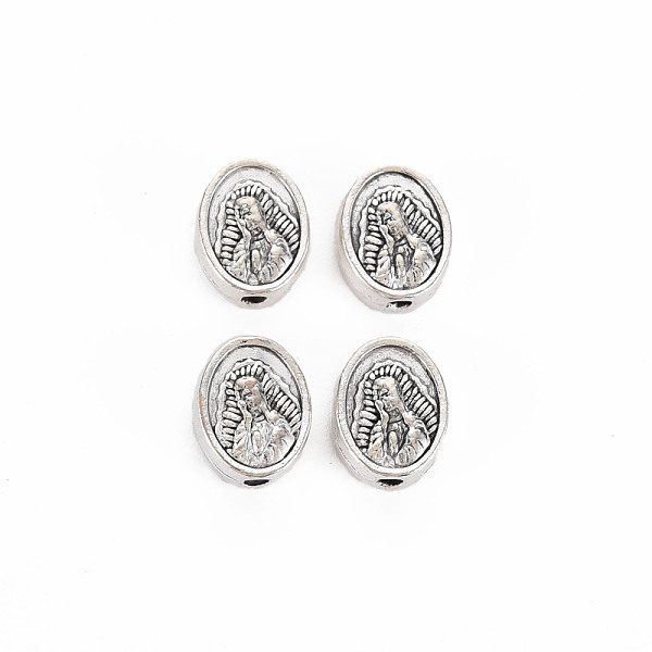 

PandaHall Tibetan Style Alloy Beads, Cadmium Free & Lead Free, Oval, Antique Silver, 10x8x4mm, Hole: 1.5mm, about 912pcs/1000g Alloy Oval
