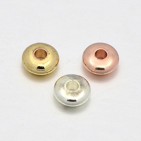 

PandaHall Brass Spacer Beads, Flat Round, Mixed Color, 5x1mm, Hole: 2mm Brass Flat Round