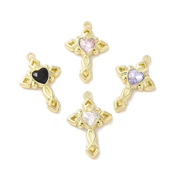 

PandaHall Rack Plating Alloy Pendants, with Rhinestone, Cadmium Free & Nickel Free & Lead Free, Cross, Golden, 26x17x4.5mm, Hole: 1.6mm..., Multicolor