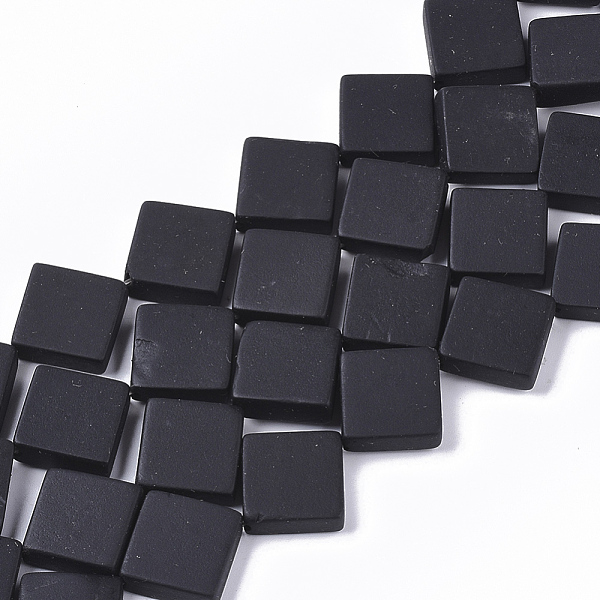 

PandaHall Natural Black Stone Beads Strands, Rhombus, 19x19x5mm, Hole: 1.2mm, Diagonal Length: 19mm, Side Length: 14mm, about 22pcs/Strand...
