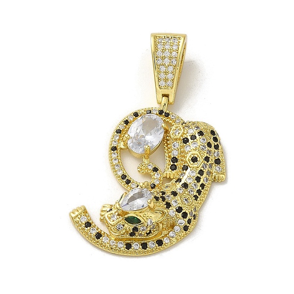 

PandaHall Rack Plating Brass Micro Pave Cubic Zirconia Pendants, Long-Lasting Plated, Cadmium Free & Lead Free, Leopard, Real 18K Gold..., Clear