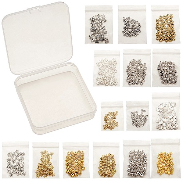 

PandaHall Tibetan Style Alloy Spacer Beads, Mixed Shapes, Mixed Color, 14x10.8x3cm, 600pcs/box Alloy Mixed Shapes