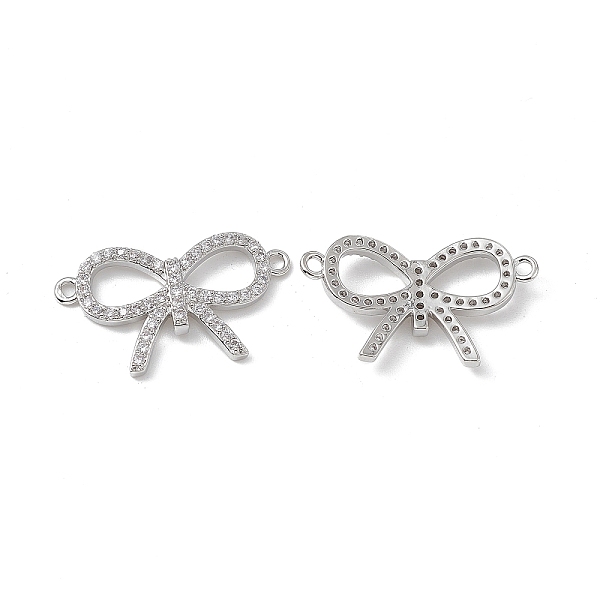 

PandaHall Brass Micro Pave Clear Cubic Zirconia Connector Charms, Bowknot Links, Platinum, 14.5x25x3mm, Hole: 1.5mm Brass+Cubic Zirconia...