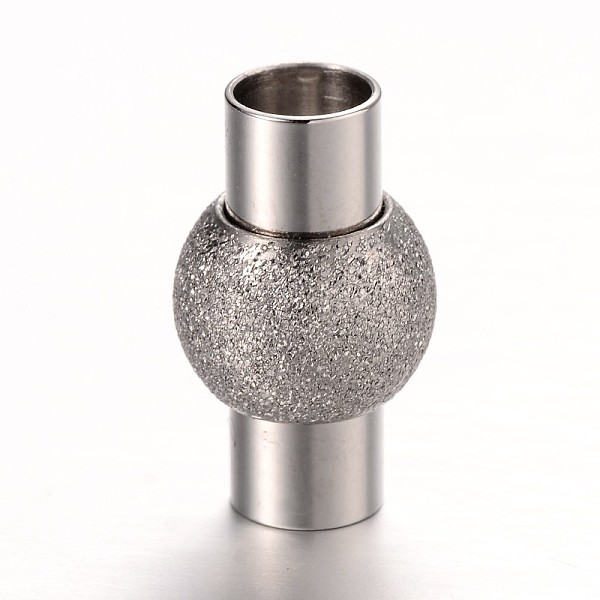 

PandaHall Textured 304 Stainless Steel Column Magnetic Clasps with Glue-in Ends, Stainless Steel Color, 20x12mm, Hole: 6mm 304 Stainless...