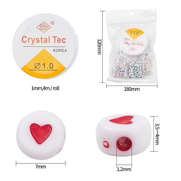 

PandaHall DIY Jewelry Making Kits, Including Flat Round Opaque & Luminous Acrylic Beads, Elastic Thread, Mixed Color, Beads: 400pcs/set..., Multicolor